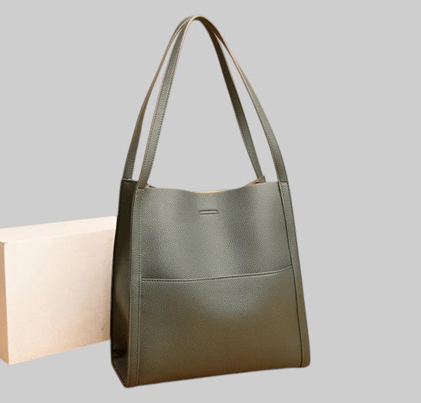 NEUTRALNÍ KOŽENÁ KABELKA PŘES RAMENO