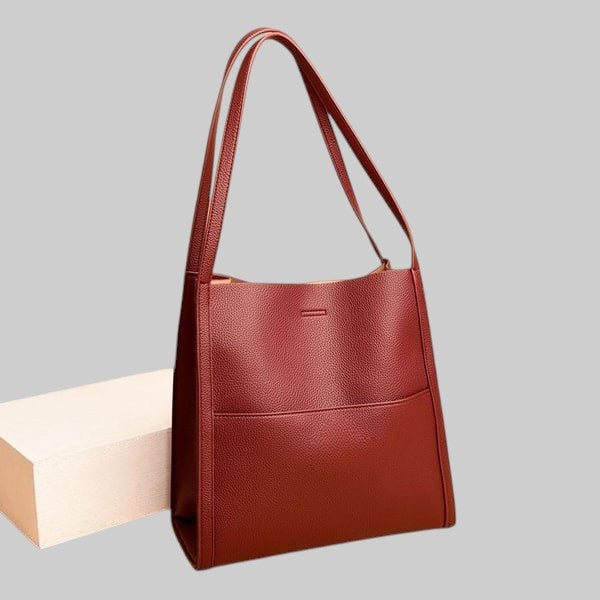 NEUTRALNÍ KOŽENÁ KABELKA PŘES RAMENO