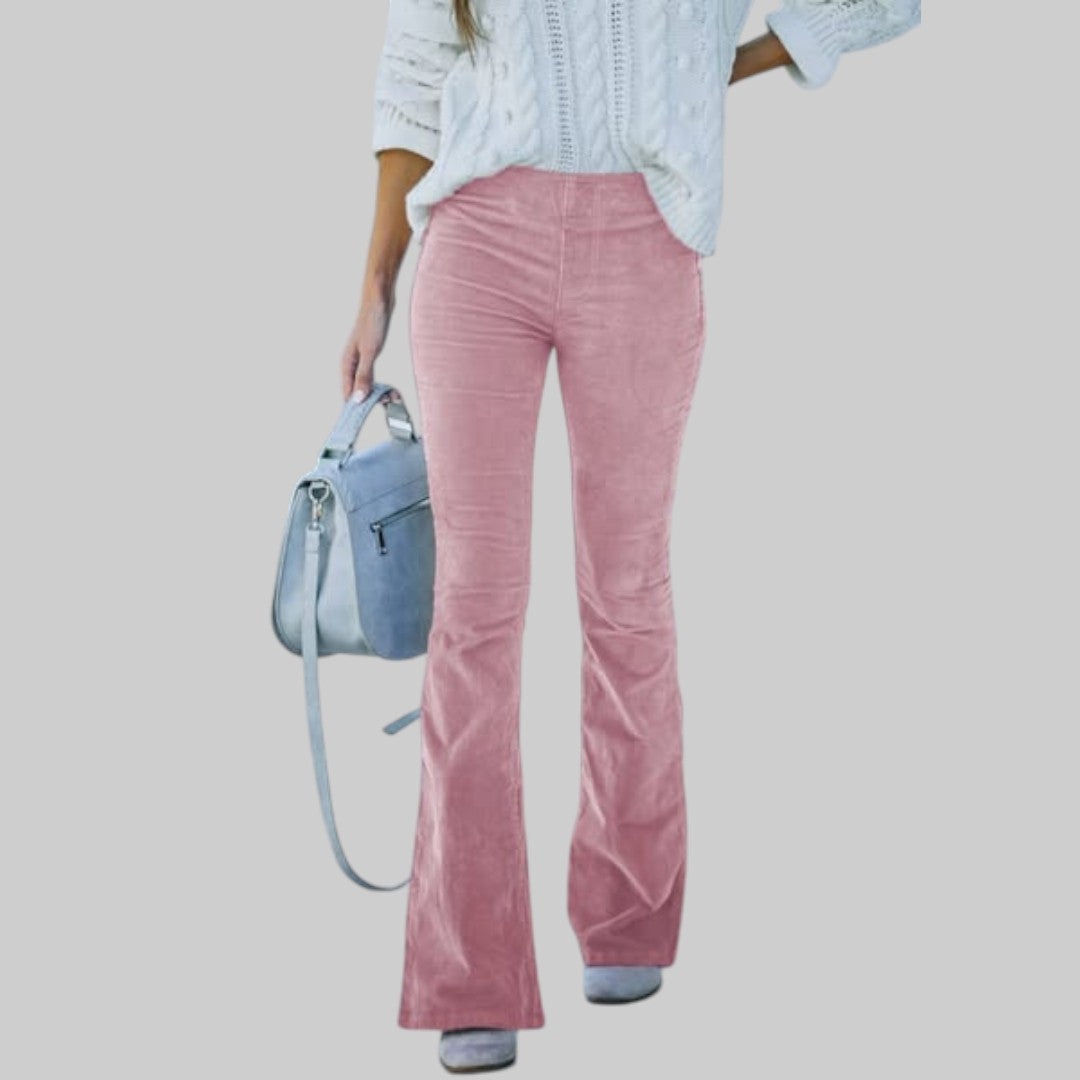 NINA | KORDUROVÉ MATERIÁLOVÉ VYSOKÉ PASOVÉ KALHOTY