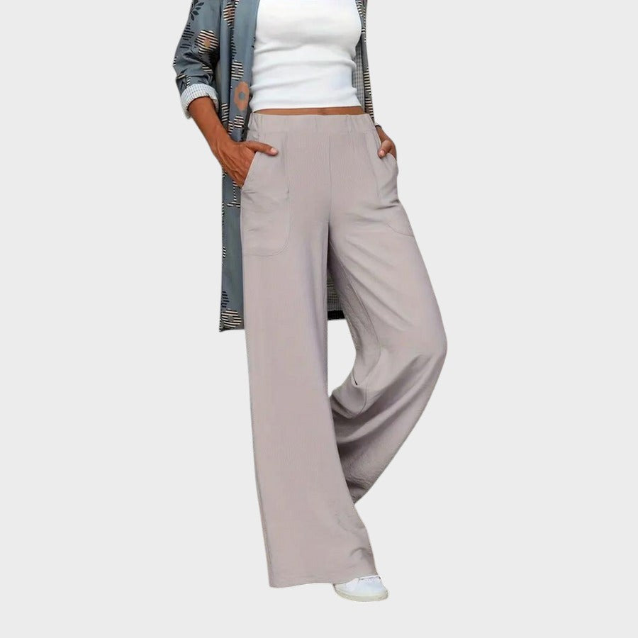 JARMILA – VYSOKÉ PASOVÉ VOLNÉ ČASOVÉ KALHOTY PRO ŽENY